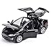 FairOnly High Simulation 1:32 Tesla Model X90 Metal Model Acousto-Optic Pull-Back Toy Car 4 Open Door Flashing Music Kids Toy Gift Black