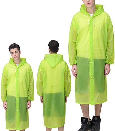 Rain Ponchos for Unisex, Portable EVA Raincoat, Adult Reusable Rain Coat with Hood, Waterproof Emergency Poncho for Outdoor Fishing Camping, Hiking, Travel (Gray)