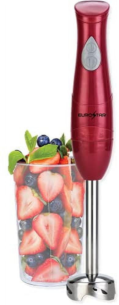 EUROSTAR EH441R 2-Speed Hand Blender with Stainless Steel Detachable Shaft, Red