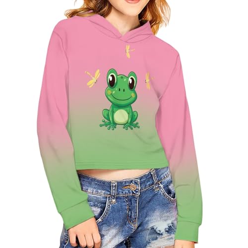 Forchrinse Rabbit Kid Girls Crop Top Hoodies Long Sleeve Fashion Pullover Sweatshirts for Volleyball Running Sport2