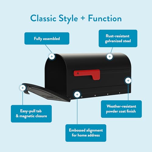 Architectural Mailboxes 7600B-10 MB1 Mailbox, Medium, Black by ARCHITECTURAL MAILBOXES - Image 3