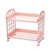Produktbild LQ-Wall shelf Wandregal Kreative Hohle Schicht Aus Kunststoff-Racks Für Kosmetische Desktop-Finishing Küche Menage Verschiedenen Bürobedarf Platzieren (Color : Pink)