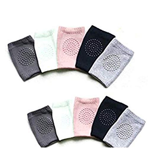 5 Pairs Baby Crawling Anti-Slip Knee, Unisex Baby Toddlers Kneepads,Adjustable Knee Elbow Pads Crawling,Safety Protector for 9 months - 2 years