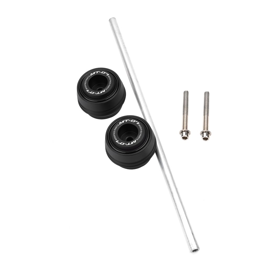 Für Yamaha MT07 MT-07 MT 07 FZ07 2014-2020 2021 2022 2023 2024 Motorrad Gabel Vorder- und Hinterradachse Slider Crash Schutzpad Zubehör (Schwarz)