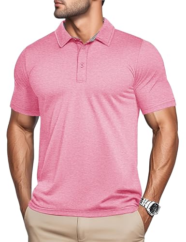 MAGCOMSEN Men's Short Sleeve Polo Golf Shirts 3-Button Moisture Wicking Athletic T-Shirts Casual Collared Shirt