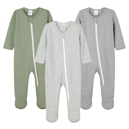 Image of HAJAKADAS-Y Baby Boys' Cotton Sleep and Play Pjs, Snug Fit Footed Jumpsuit, Zip Front Pajamas