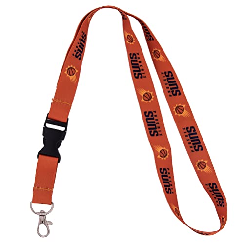 Image of Desert Cactus Phoenix Suns NBA Lanyard with Snap Buckle | Officially Licensed PHX Suns NBA Basketball Detachable Breakaway ID Badge Car Keys Holder, Team Merch