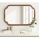 Kate and Laurel Glenby Transitional Scalloped Wall Mirror, 24 x 36, Rustic Brown, Wooden Farmhouse Bathroom Mirror with Rounded and Stepped Frame Profile - Image 4