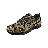 AXGM Herren Turnschuhe Laufschuhe Mode Klassische Tarnfarbe Braun Grüne Schädel Druck Sportschuhe Casual Fitness Atmungsaktiv Straßenlaufschuhe Schuhe Flat Wanderschuhe Sneakers Schuhe CA47 EU 40