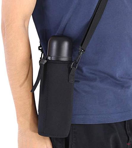 Yosoo Water Bottle Sleeve Portable Neoprene Water Drink Carrying Pouch Bag with Shoulder Strap for Outdoor Camping Hiking Fishing