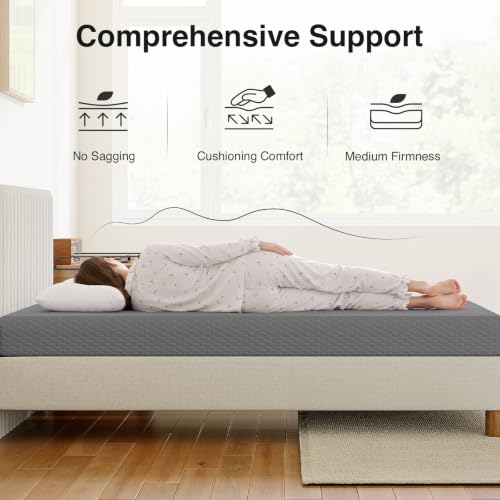 Image of Novilla Queen Mattress 8 Inch, Queen Memory Foam Mattress for Cool Night Sleep & Pressure Relief, Thermally Balanced Foam Mattresses for Enhanced Support & Breathability, Bed Mattresses in a Box