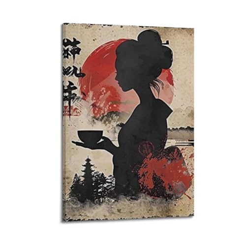Impression sur bois japonaise haut de gamme, tableau rétro salon chic 60x90