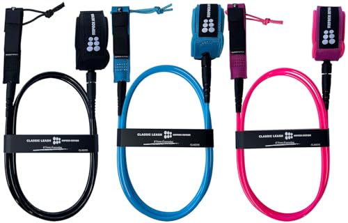SIXPACK ACTION Classic 6ft 6mm Comp Surfboard Leash, Surfing Leash, Leg Rope with Superior Anti-Slip Cuff and Flexible Horn Connector (Black, 6ft 6mm) - Thumbnail 2