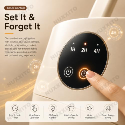 Image of Electric Fast-Drying Machine with Adjustable Timer & Hassle-Free Setup Low Noise, Energy Saving, For Apartment, RV, Travel, Small Spaces Heat Warmer For Baby & Light Clothes (Small)