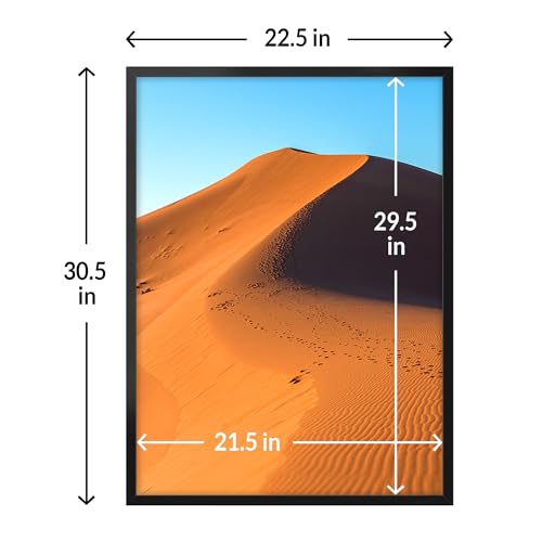 LaVie Home 22x30 Picture Frame for Wall Display, 22x30 Black Picture Frame with HD Plexiglas, 22 x 30 Poster Frame 1 Pack, Display Frame for Vertical or Horizontal, Classic Collection