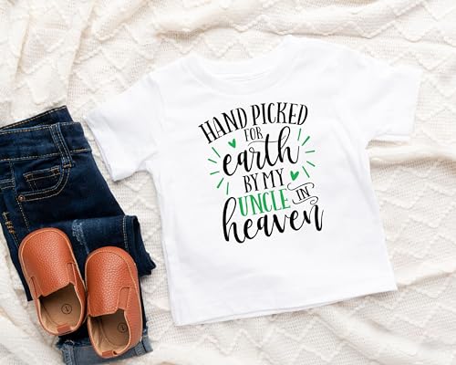 Hand Picked For Earth By My Uncle In Heaven In Loving Memory New Baby Gift Handpicked Memorial Baby Bodysuit or Shirt3
