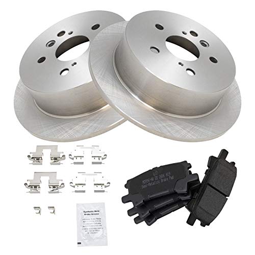 Image of TRQ Rear Brake Pad and Rotor Set Semi Metallic Rotors