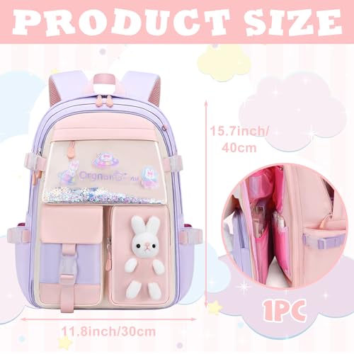 Sac a dos d'ecole etanche filles avec compartiments ergonomiques - 2