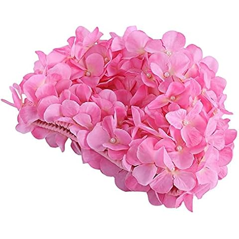 Swim Caps with Flowers, Petal Bathing Cap, Lace Vintage Swimming Cap Floral Petal Retro Style Bathing Caps for Women Girl, Floral Petal Ladies Bathing Swim Cap for Long/Short Hair Cover