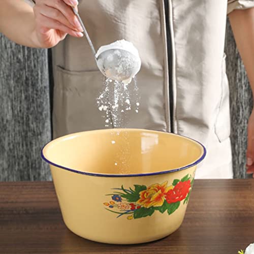 Hemoton 1 pç Bacia de esmalte retrô com cobertura esmaltada tigela de sopa vintage esmalte tigela de