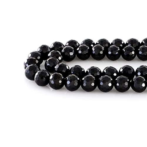 Collier perles rondes en vrac spinelle noire 7,5-8 mm fabrication bijoux fil 39 cm apprêts