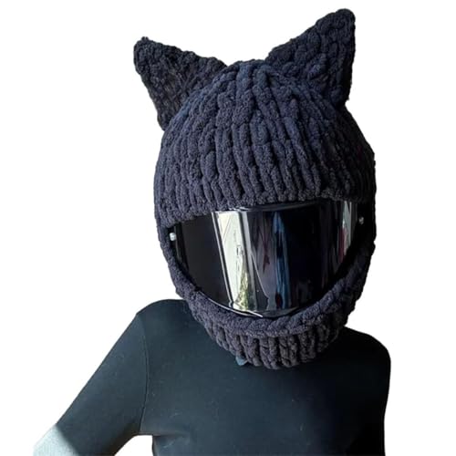 Full Face Motorcycle Helmet Cover for Cool Girl, Fluffy Funny Plush Integrated Helmet Covers, Men Women Winter Riding Helmet Cover-G