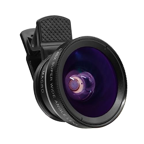 Housoutil 2-in-1 Phone Camera Lens Set 0.45x Wide Angle 12.5X Macro Distortion- Universal Fit for Mobile Devices Aluminum Alloy Scratch-Resistant