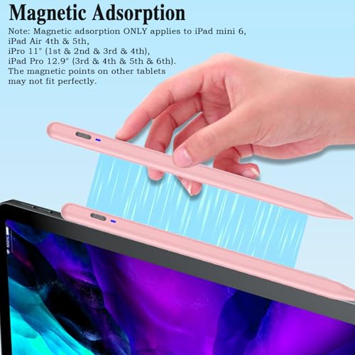 Image of Universal Magnetic Stylus Pen for iOS /Android,Rechargeable Touch Screen Pen for Drawing&Writing Tablet Stylus for iPhone /Samsung /XiaoMi /Huawei /Vivo /Lenovo and Other Android Device-Pink