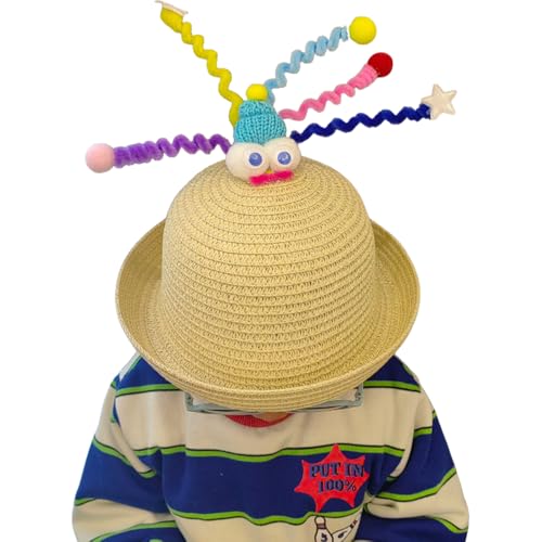Funny Kids Straw Sun Hat for Summer Cosplay Party Panama Hat