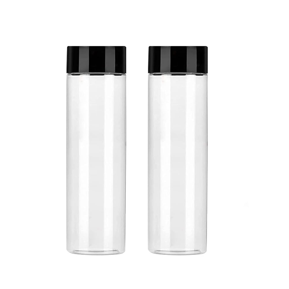 JINJIASUYISU 2 PCS Plastic Juice Bottles Containers Clear PET Plastic Juice Bottles Reusable Water Bottles with Caps for Juicing Smoothie Milk Drinking 600ml
