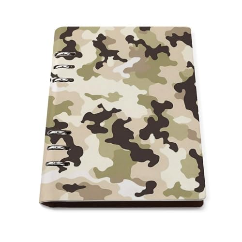 Carnet de notes A5 rechargeable camouflage beige pour planificateur quotidien