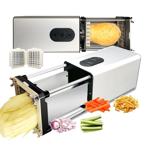 WOTZOV Cortadores de Papas eléctricos de Acero Inoxidable con Cabezales de Repuesto para Zanahorias, pepinos y Papas.
