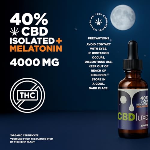 CBDluxe | Huile de CBD 40% Isolat (+Mélatonine)| Puissance Maximale | Pureté Optimale | 4000 mg | 0% THC | Testée en Laboratoire | Certifiée CPNP (10ml) – Image 4