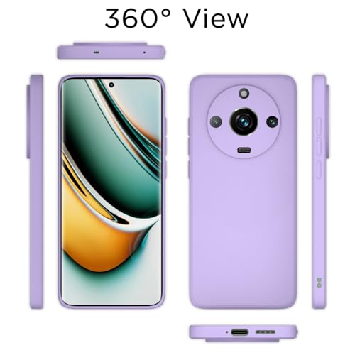 Image of Outlouders Back Cover for Realme 11 Pro / 11 Pro Plus 5G / Narzo 60 Pro 5G | Camera Protection | Durable Soft Matte Silicone Bumper Case (Purple)