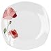 Assiette à dessert Van Well Monika - 190 x 190 mm - Assiette à dessert - Assiette de service pour petit déjeuner - Motif coquelicot rouge - Vaisselle en porcelaine élégante - Gastronomie