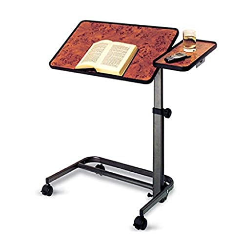 Mesa auxiliar 2 en 1, regulable e inclinable, color nogal