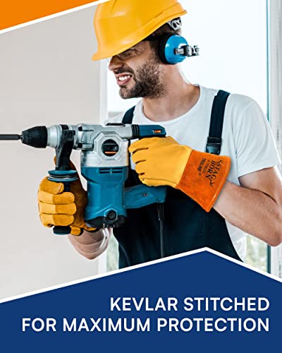 Truline Deer Skin Leather Work Gloves | Premium Leather Heat Resistant Gloves With Extended Cuff | Work Gloves (Xxxl) #TOP4