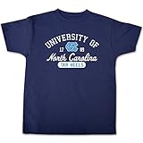 College Kids NCAA North Carolina Tar Heels Youth Short Sleeve Tee, Size 10-12/Medium, Navy