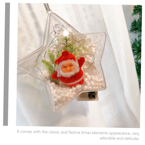 Bolas de Navidad transparentes en forma de estrella de 8cm, adornos de plástico resistente 5