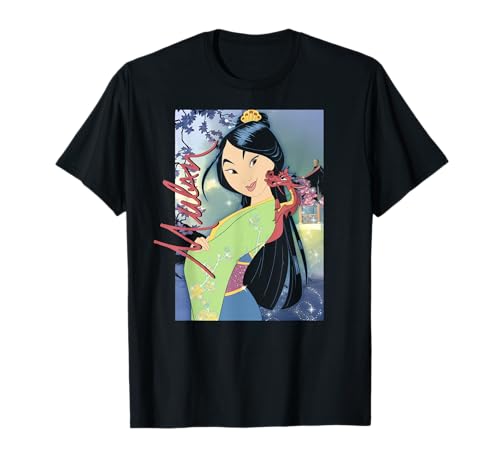 T-shirt Mulan Disney portrait graphique avec impression haute définition durable