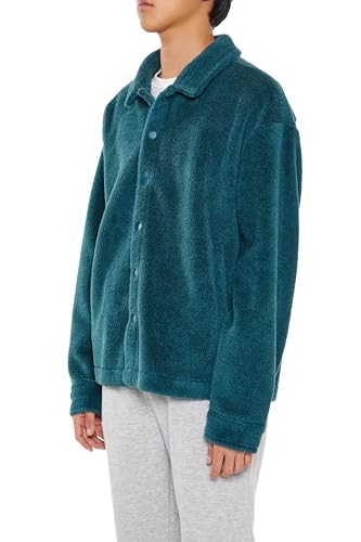 Forever 21 Men's Plush Drop-Sleeve Shacket4