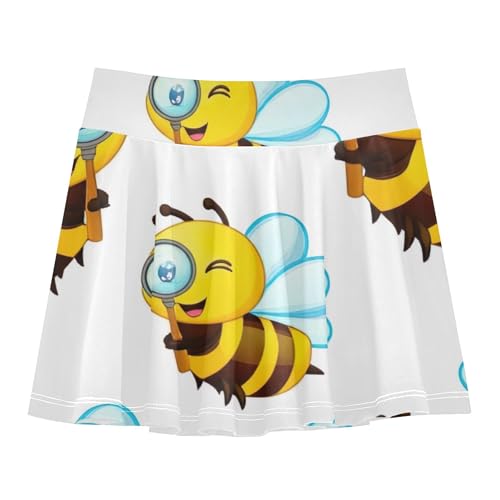 Cartoon Athletic Shorts for Girls Skorts Toddlers Tennis Skirts Teen Cheer Cute Cartoon Bees 4t