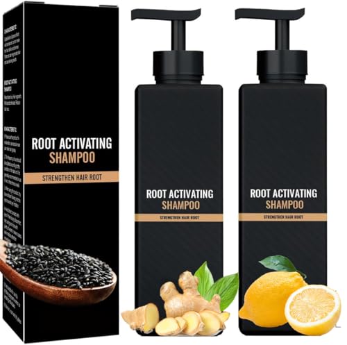 2PCS Root Activator Shampoo, Hair Growth Root Activator Shampoo, For Anti-Hair Loss, Natural Formula for Men and Women