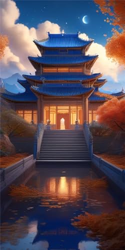 Diamond Painting Kit Complet Architecture pour décoration murale d'intérieur 70x140cm T-832