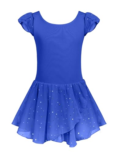 Image of Arshiner Girls Ruffle Sleeve Ballet Dance Dress Tutu Skirted Leotard