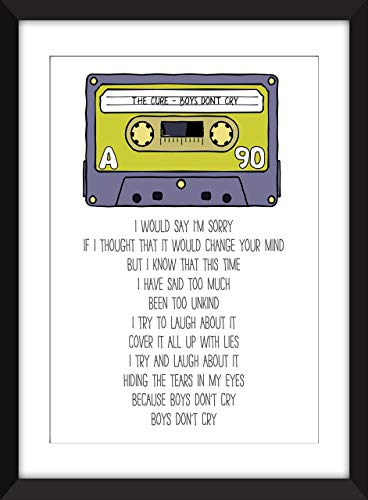 The Cure Boys Don't Cry Lyrics Unframed Print/Ungerahmter Druck