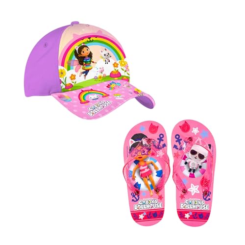 Gabby's Doll House Casquette et Tongs pour Filles, Casquette de Baseball Gabby | Taille 29/30 - Rose