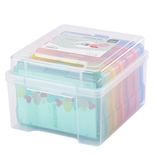 Miniatura 5 de Vaessen Creative Caja De Almacenamiento Coloridas Con 6 Compartimentos, 21 X 18,5 X 14 Cm