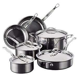 Hestan – NanoBond Collection – Titanium Stainless Steel 10-Piece Ultimate Cookware Set – Toxin, PFAS, & Chemical Free Clean Cookware, Induction Cooktop Compatible