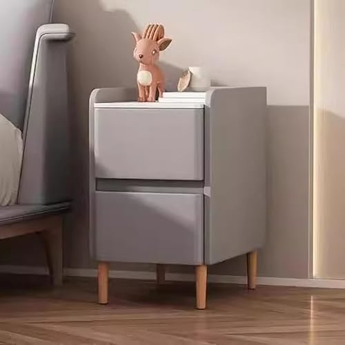 Moderna mesita de noche con 2 cajones para almacenamiento y decoración de dormitorio en dormitorio o sala de estar